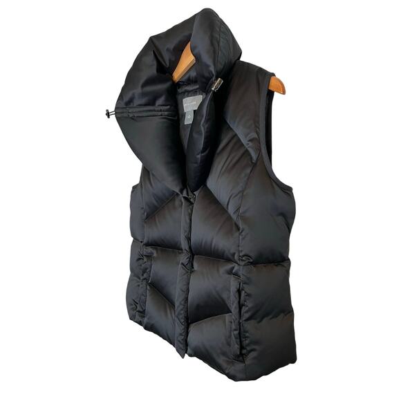 ANN TAYLOR Down Puffer Vest Quilted Sleeveless in Black Women’s Medium - Picture 4 of 11